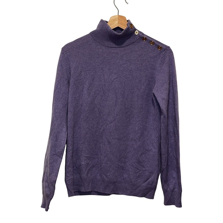 Lauren Ralph Lauren Purple Turtleneck Cashmere Pullover Sweater Women's Size M