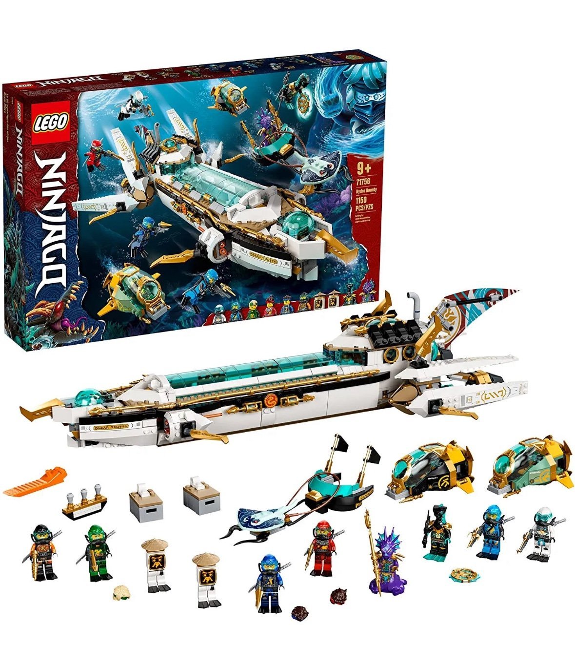 LEGO 71756 NINJAGO Hydro Bounty Building Set 1159 Pcs Toy Submarine Kit NEW
