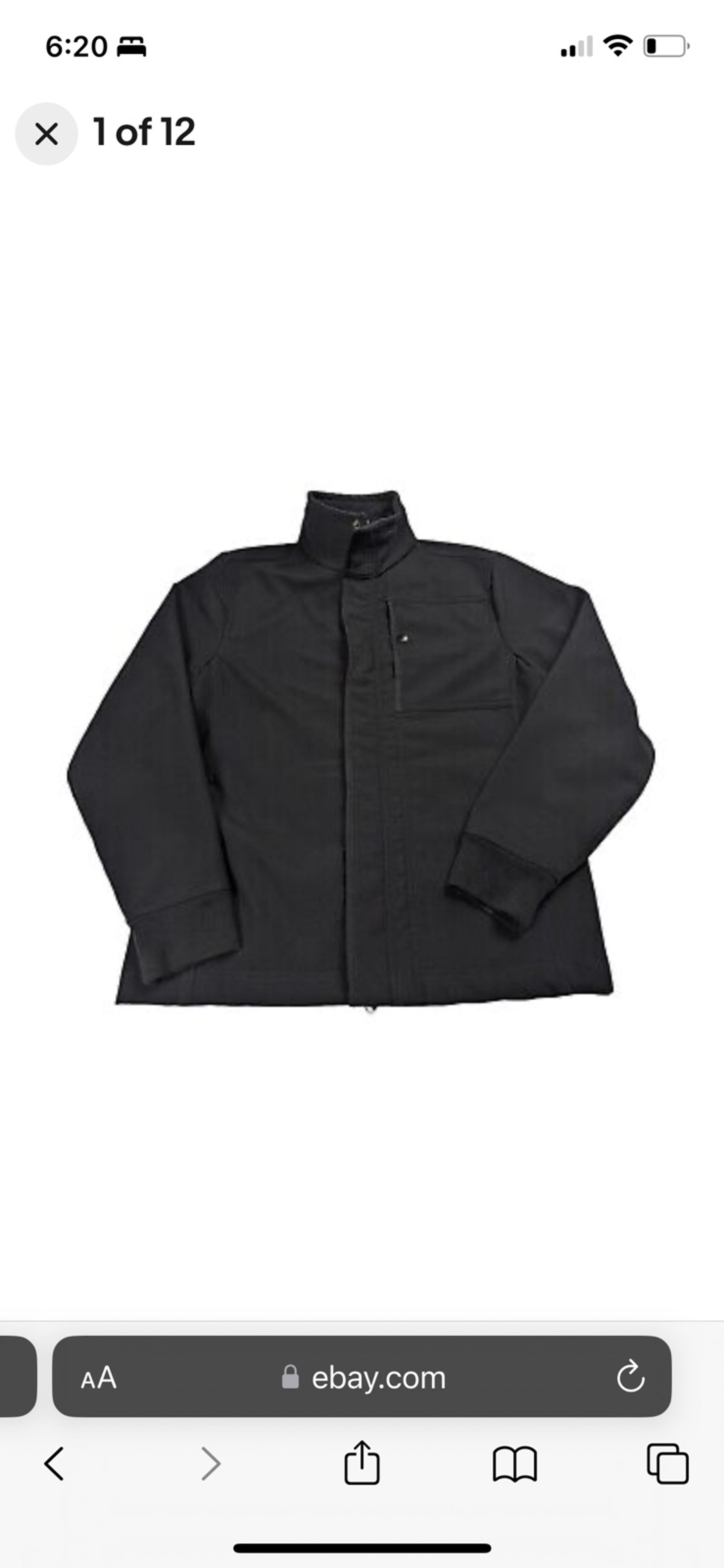 Banana Republic Black Durable Softshell Jacket Lined Full Zip Snap Buttons Men M
