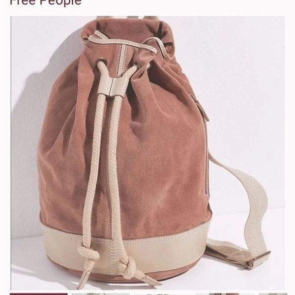 New Free People Varsity suede Backpack NWOT MSRP 178 16W x 16 H x 9 D