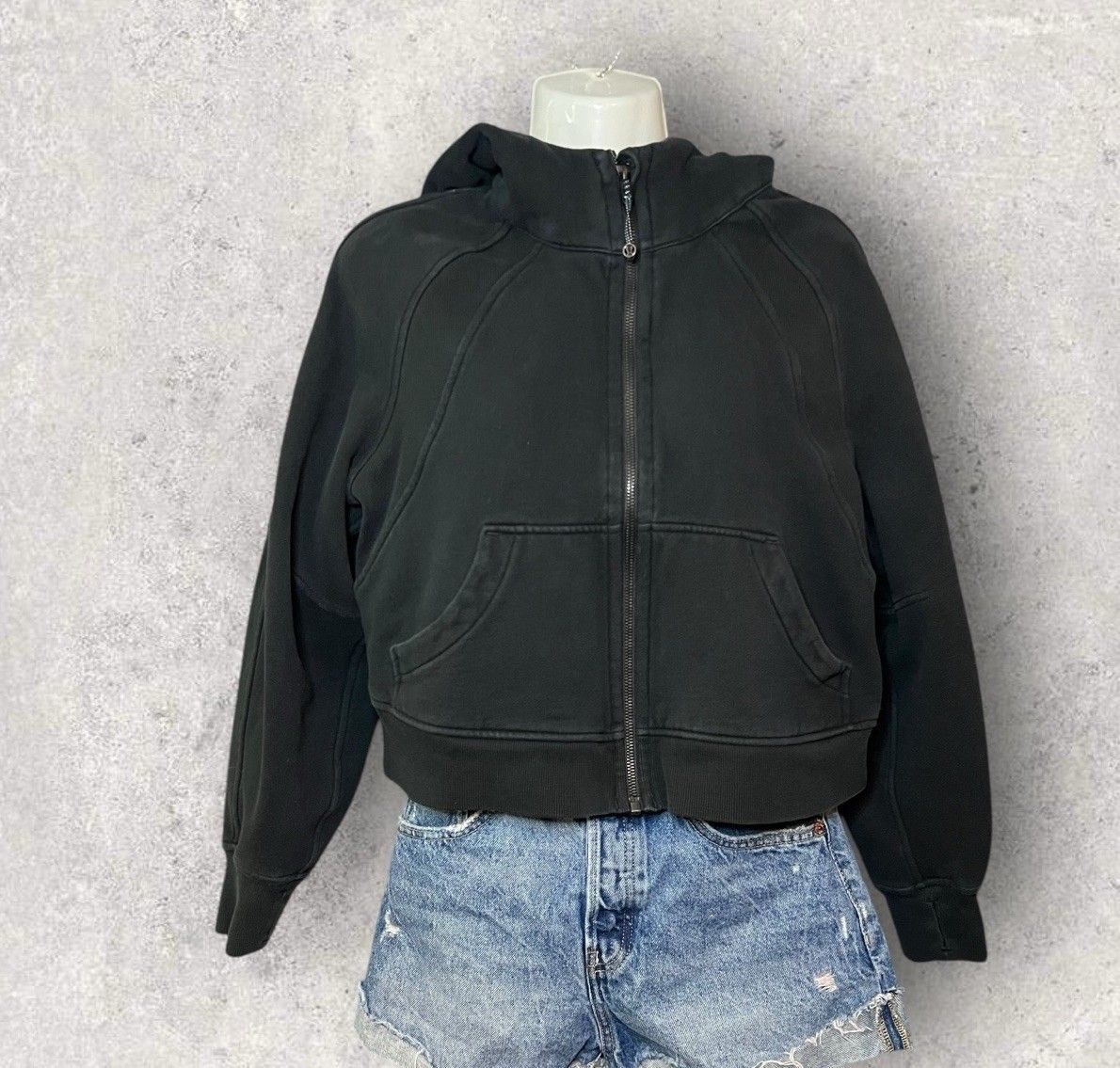 Lululemon Scuba Oversized Full Zip Hoodie Sweatshirt Size XS/S Black