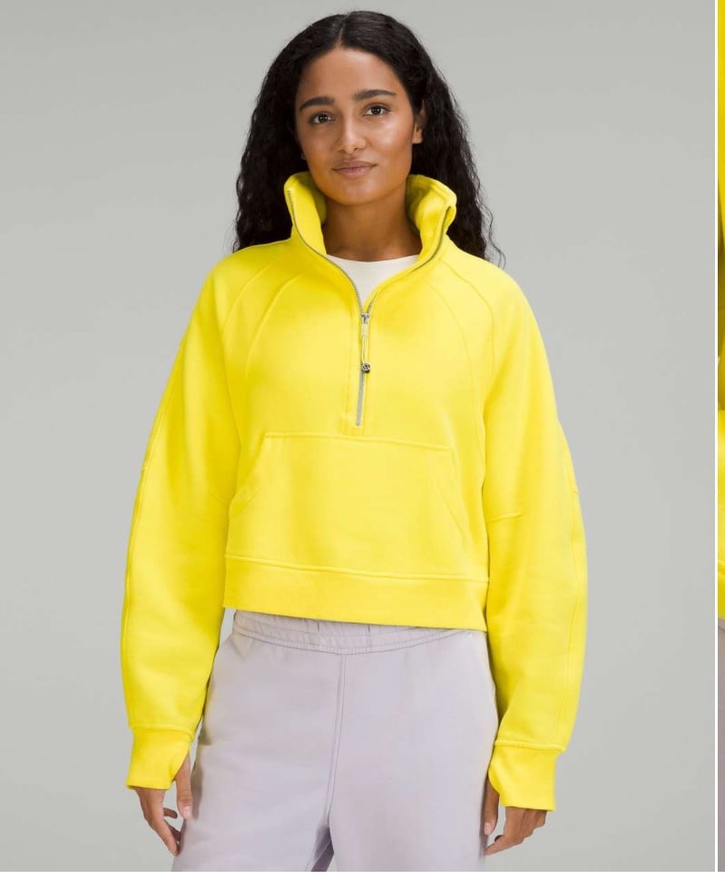 NWT! Lululemon Scuba Oversized Funnel Neck Half Zip Sonic Yellow M/L