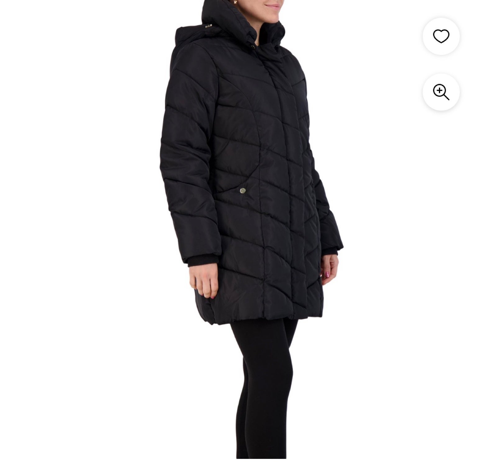 Steve Madden Women's Long Chevron Outerwear Puffer Jacket size M