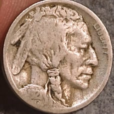 1921s Buffalo Nickel TONED Very RARE KEY DATE USA Genuine Tough Date