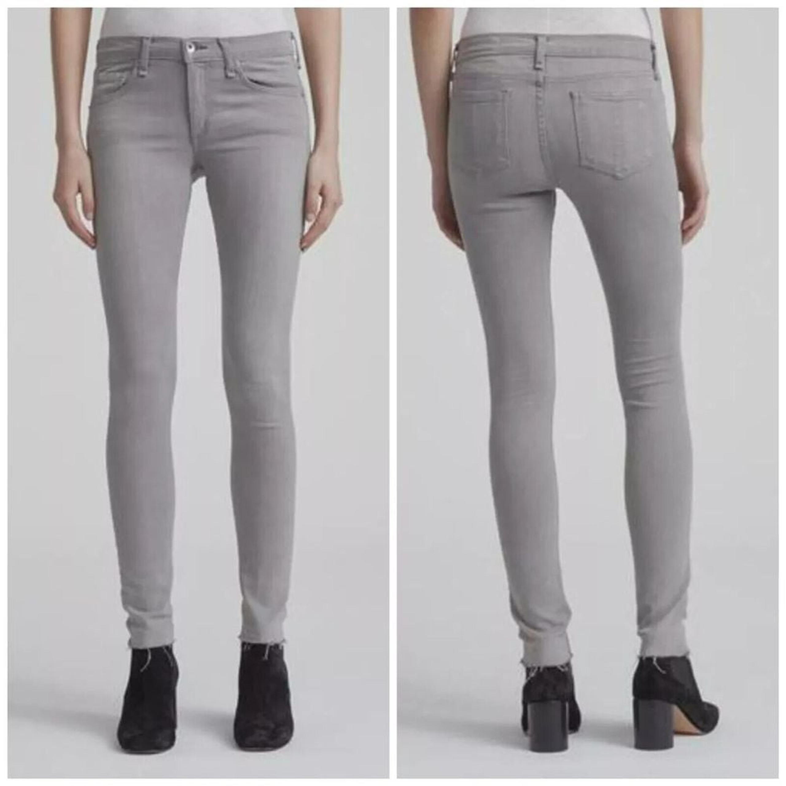 Rag & Bone Women's $195 Ankle Skinny Jean In Burmese Gray Fray Hem Size: 24