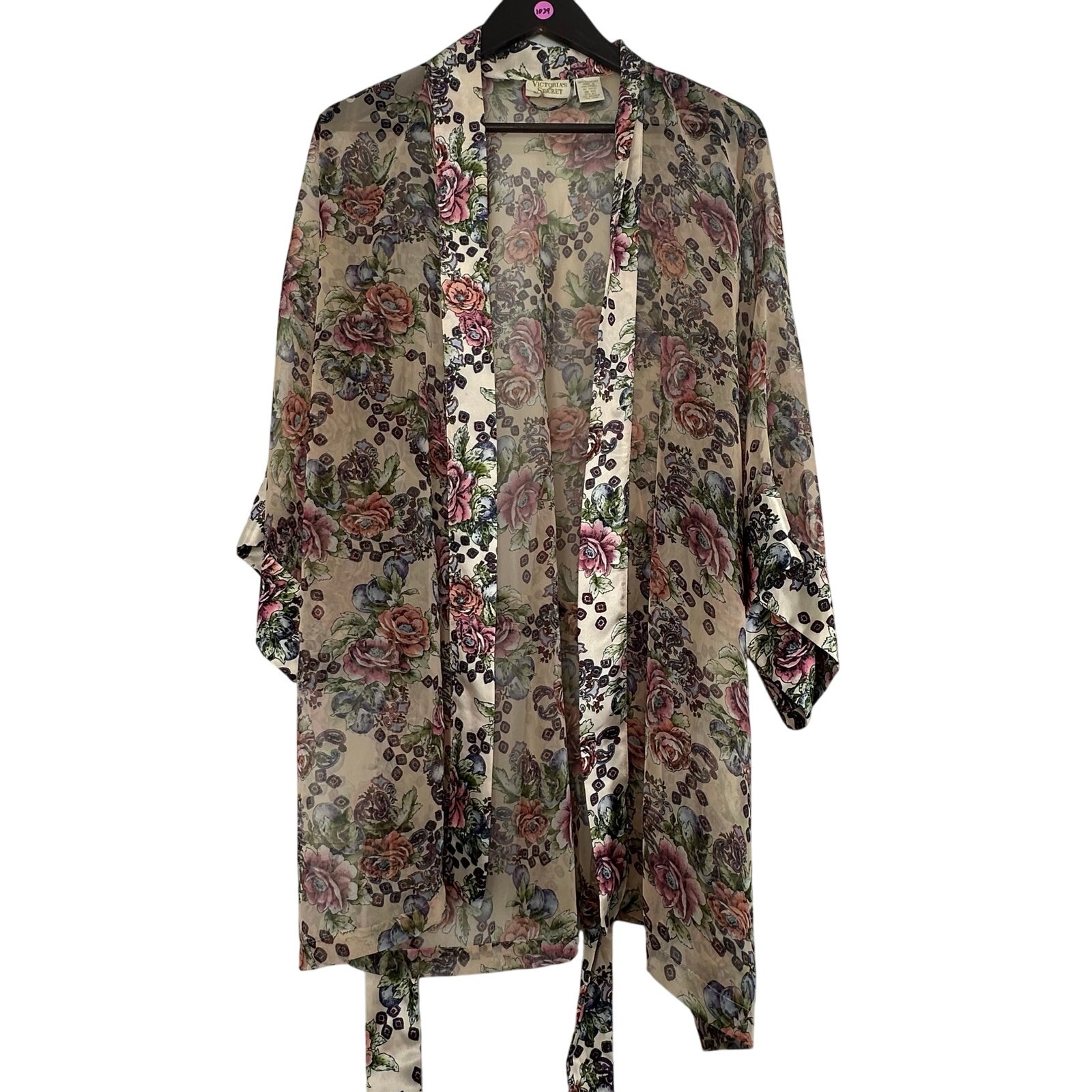 Victoria’s Secret Vintage Gold Label Pink Floral Paisley Robe One Size Fits All