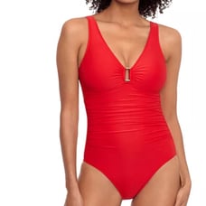 Lauren Ralph Lauren women’s ring Detail One Piece Swimsuit in red size 4 NEW