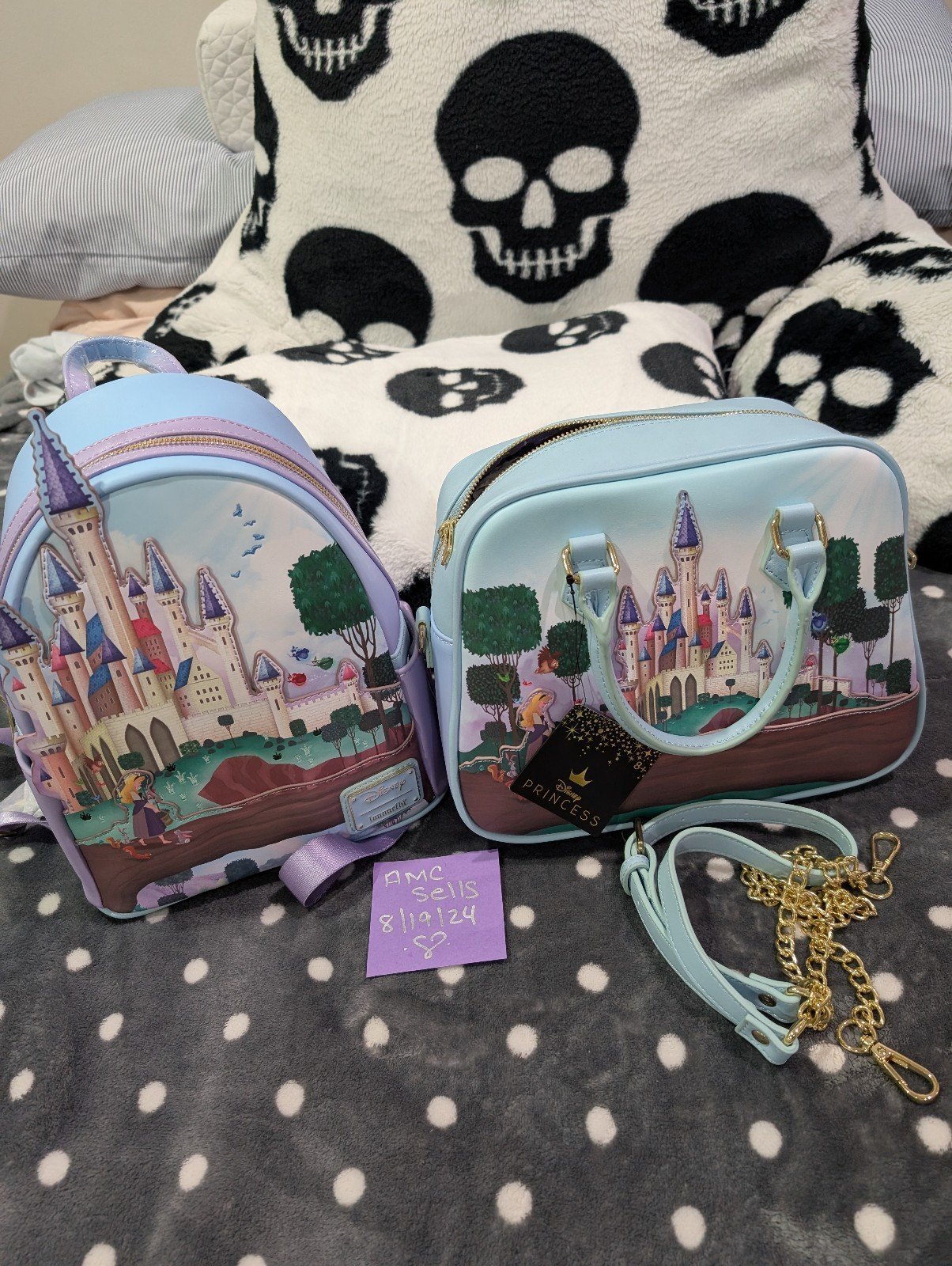 Disney Loungefly Sleeping Beauty Castle Series Backpack Set