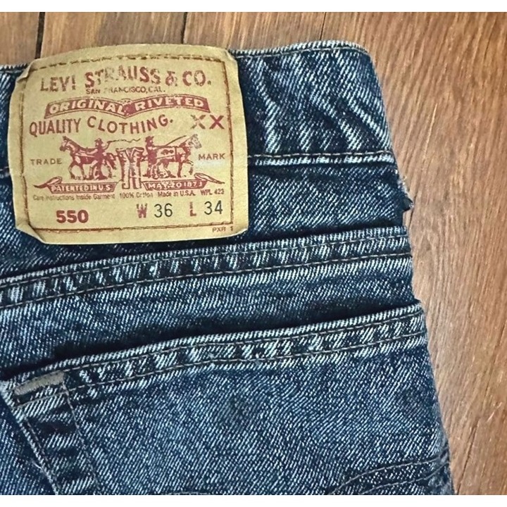 Vintage 90s Levis 550 Relaxed Fit Tapered Leg Acid Stone Wash Jeans (36 Mens)