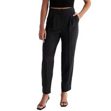 EXPRESS NEW High Waisted Pinstripe Straight Ankle Pant 8R Business Casual Style