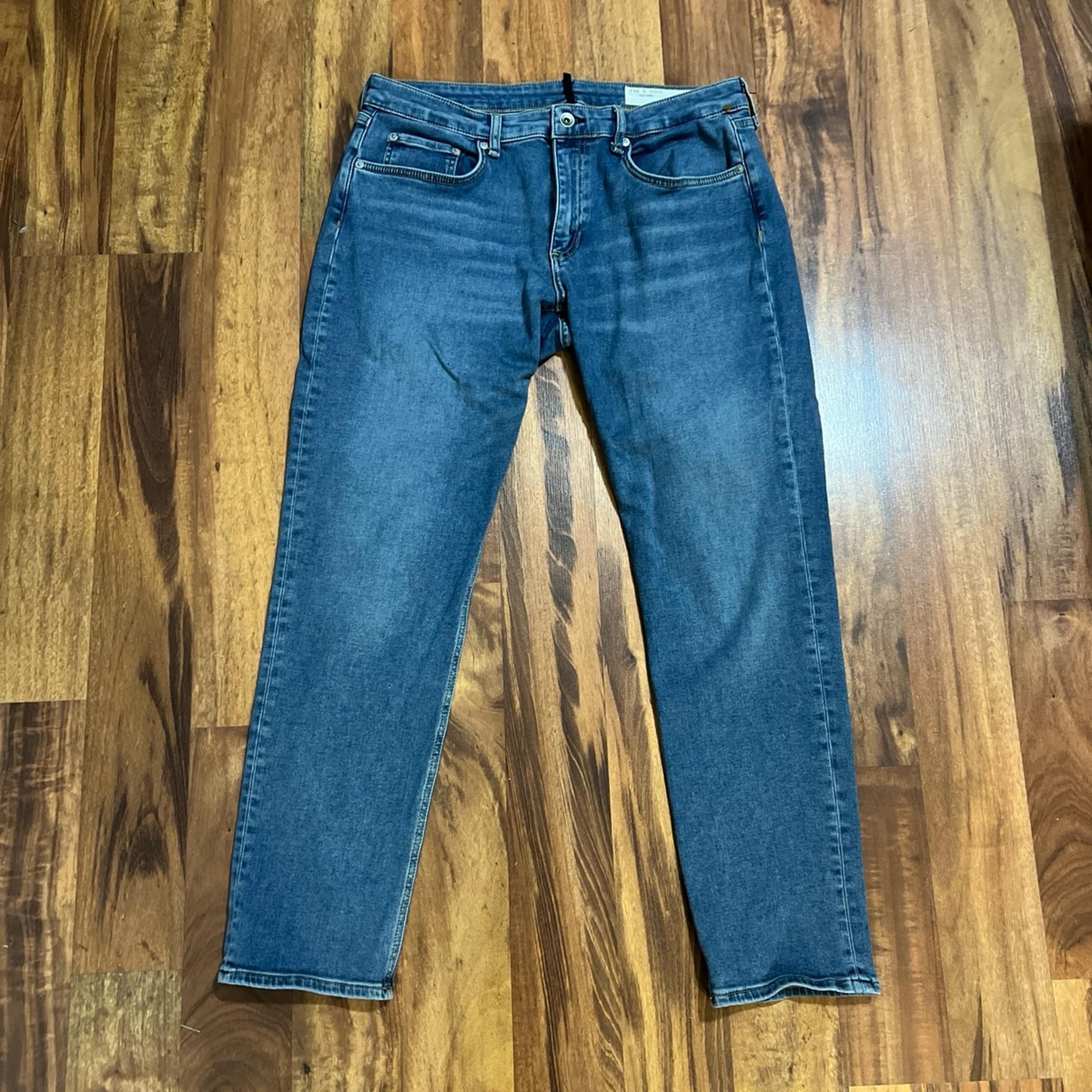 Rag & Bone Blue Denim Jeans Dre Low-Rise Boyfriend • 31”