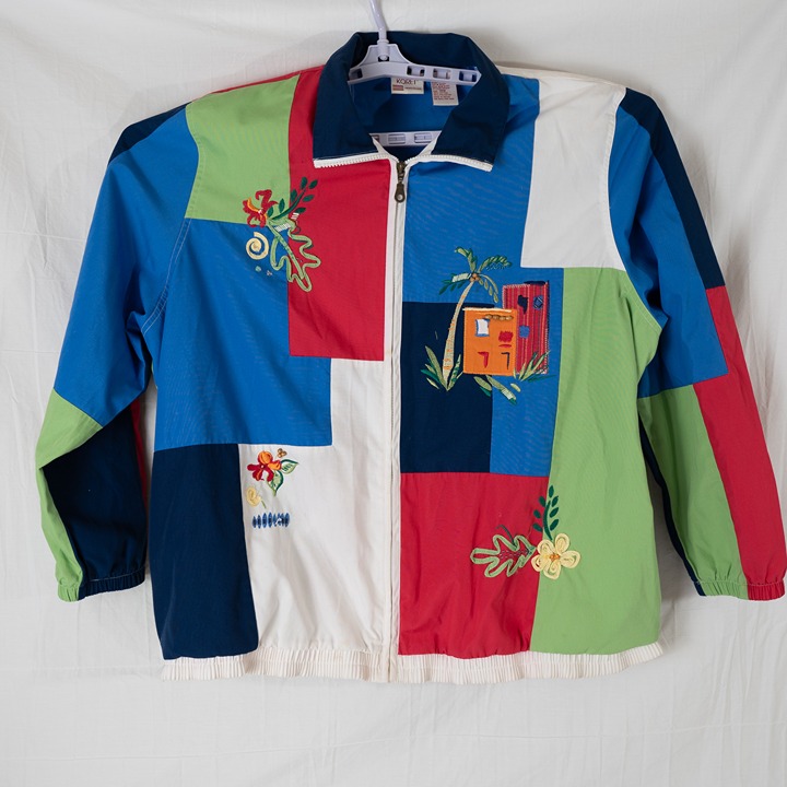 Koret Jacket Womens 18W Vintage Color Block Embroidered Full Zip