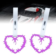 NEW 2PCS BARBED WIRE PURPLE JDM TSURIKAWA RING WHITE Handle Strap Drift Charm