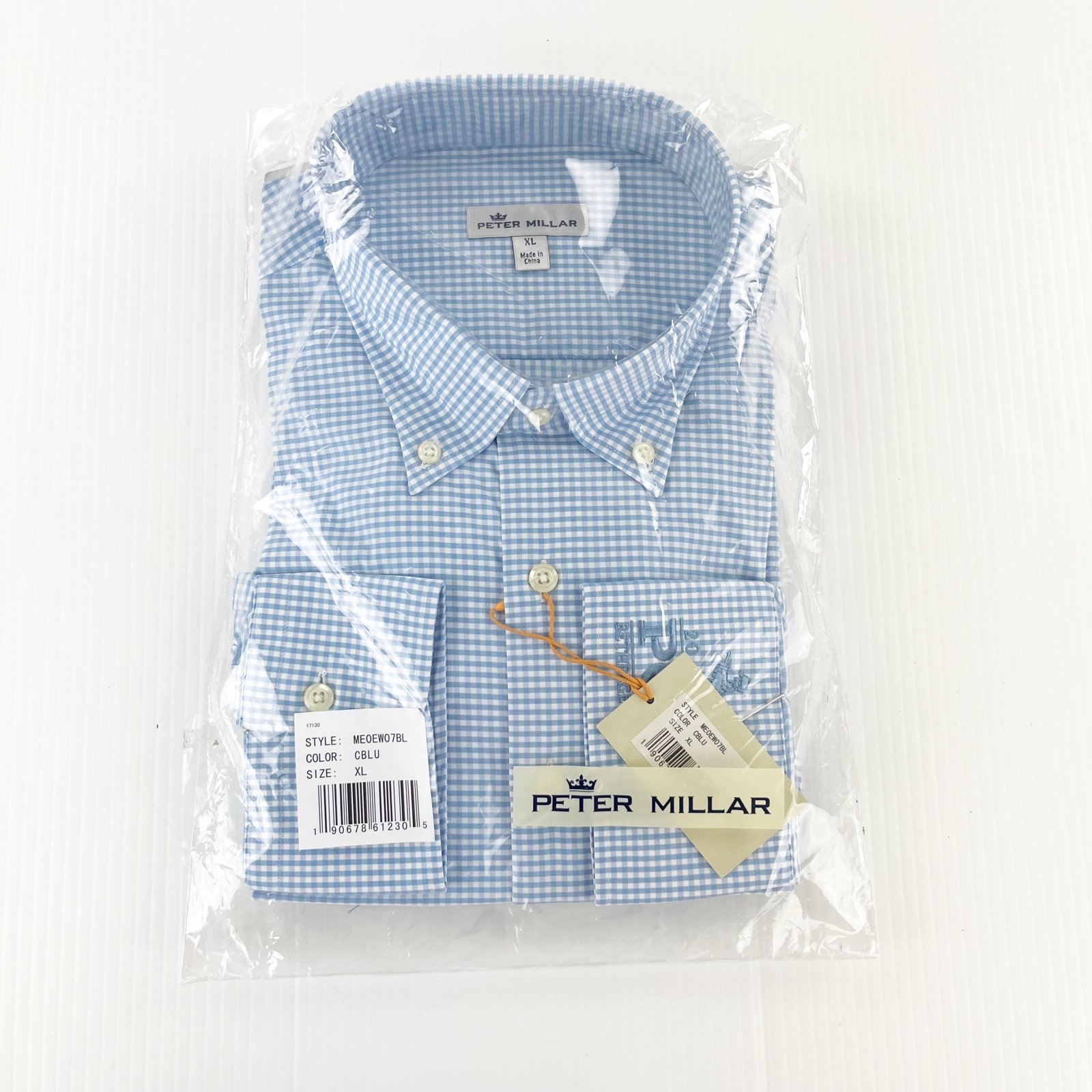 Peter Millar Blue Gingham 2019 PGA Bethpage Golf Button Down Shirt Top