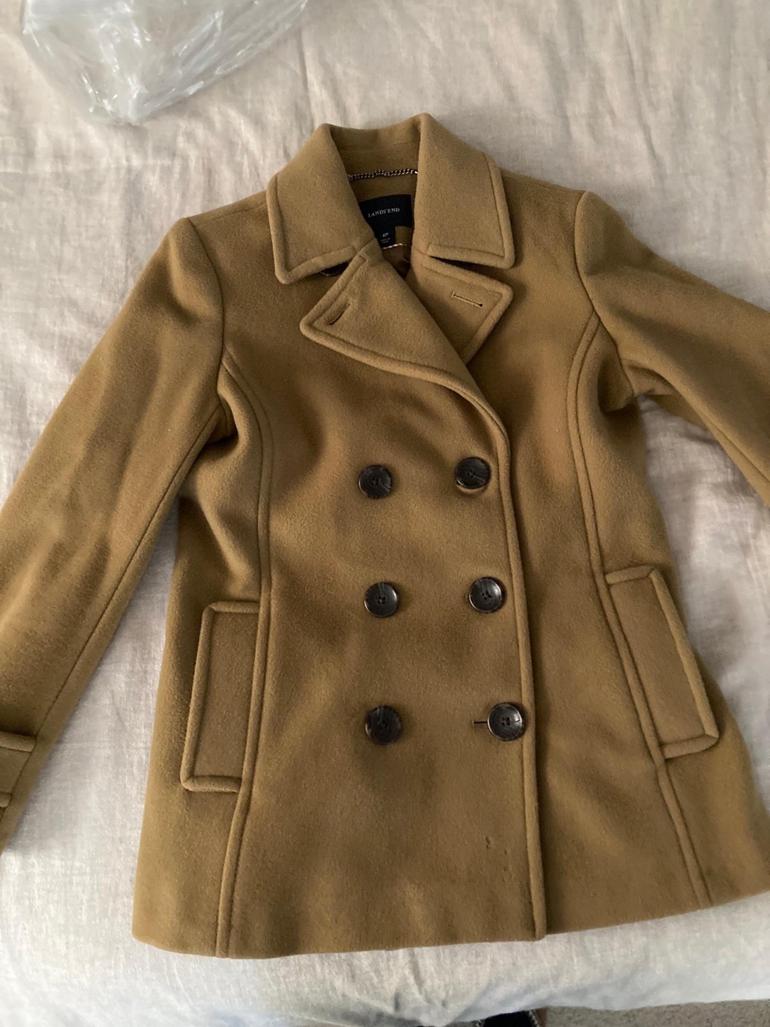Lands End Tan Pea Coat