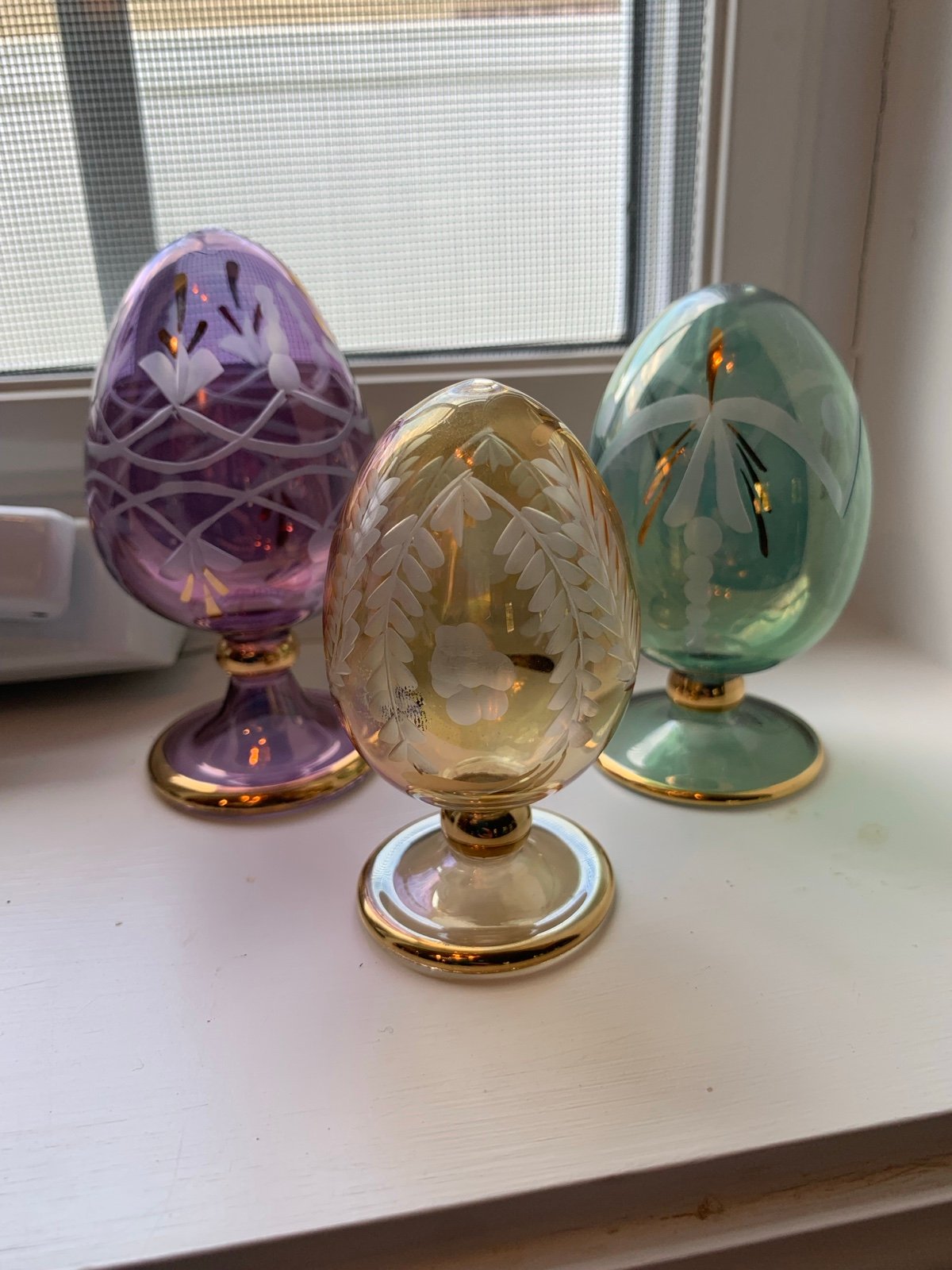 Vintage Glass Egg Set.