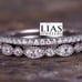 New 18k white gold wedding rings 2 bands