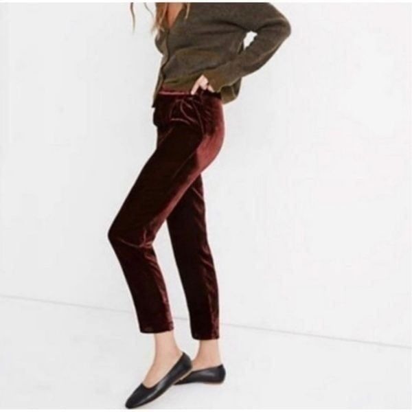 Madewell red velvet dress pants NWT medium
