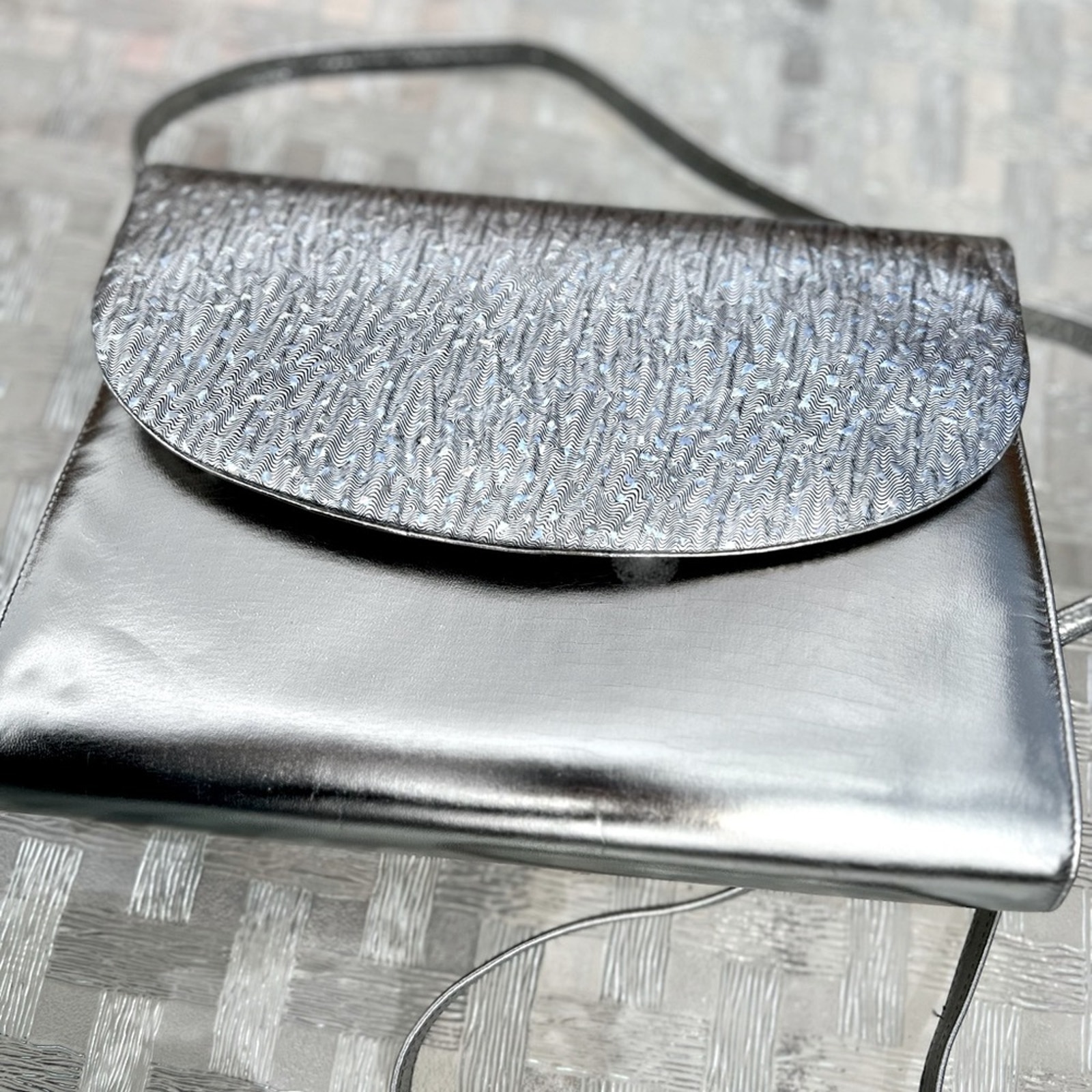 Bruno Magli Vintage Metallic Silver Purse