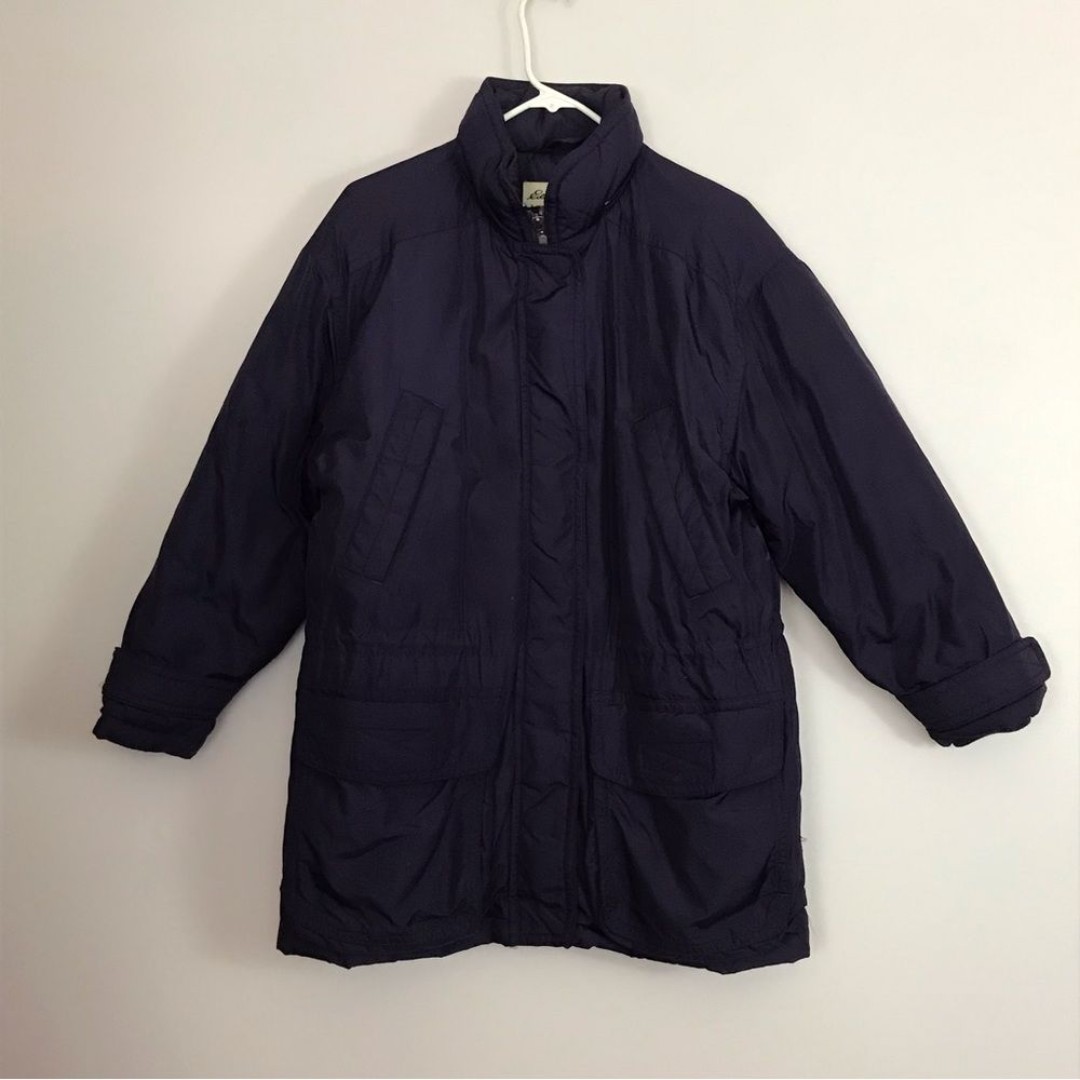 Vintage Eddie Bauer Long Puffer Purple Coat Warm Winter Womens Sz Small Jacket
