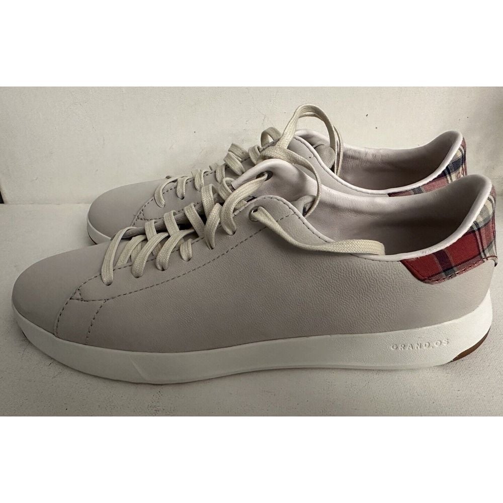 Cole Haan GrandPro Mens 9 M Ivory Plaid Tennis Sneaker Comfort Shoes RARE