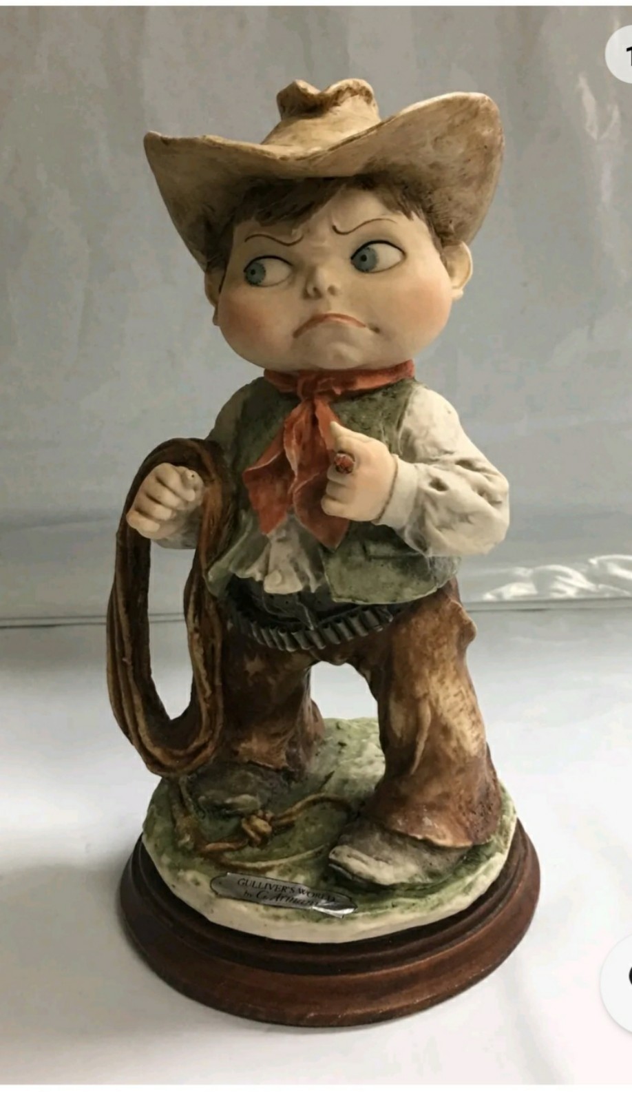 Vintage Giuseppe Armani Gulliver's World Young Cowboy Figurine
