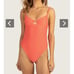NWT Trina Turk Empire Lurex Underwire Onepiece Swimsuit Papaya Orange 8