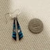 STERLING SILVER INLAY MOP AND LAPIS EARRINGS SIGNEDC& SIGNED ON BACK