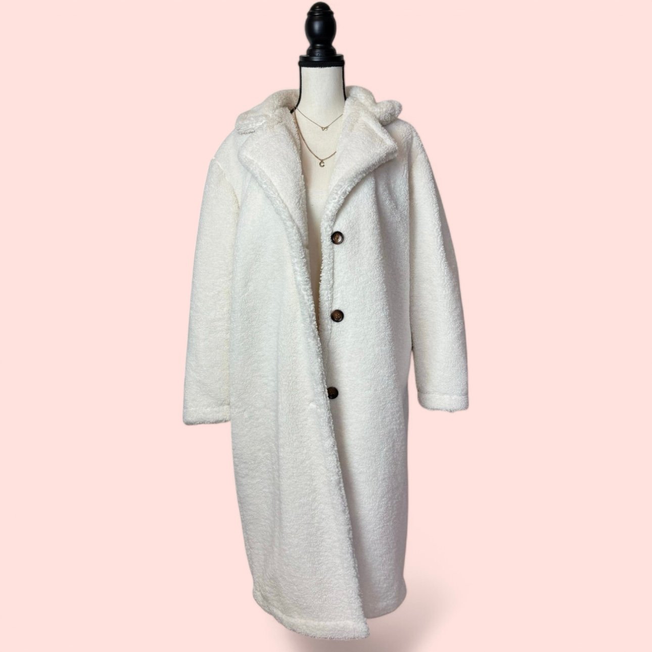 Rosé Muse Quilted Flared Coat