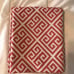 Coral and white curtains four panels