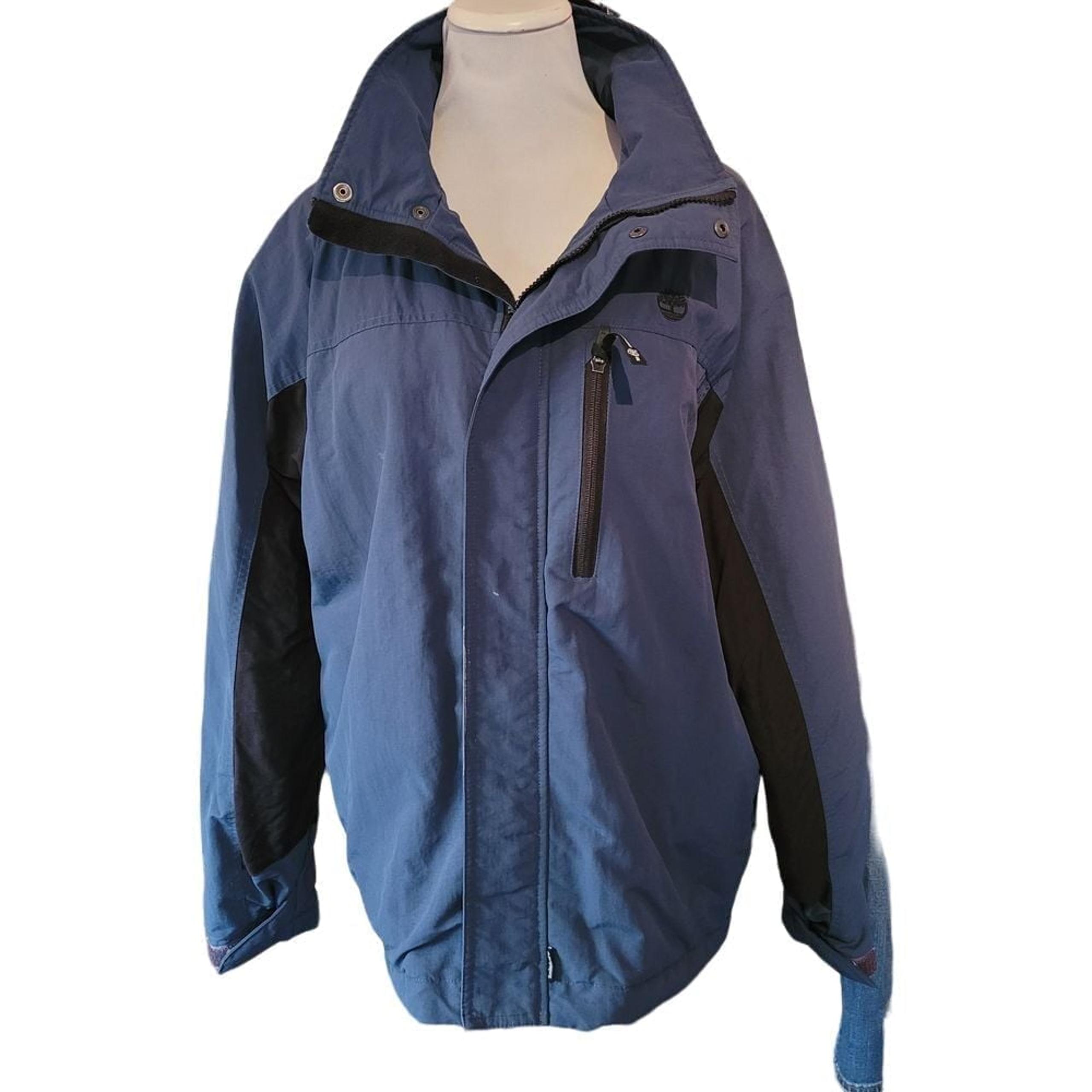 Timberland Weathergear Waterproof Coat Parka Mens Large Teal and Black Jacket