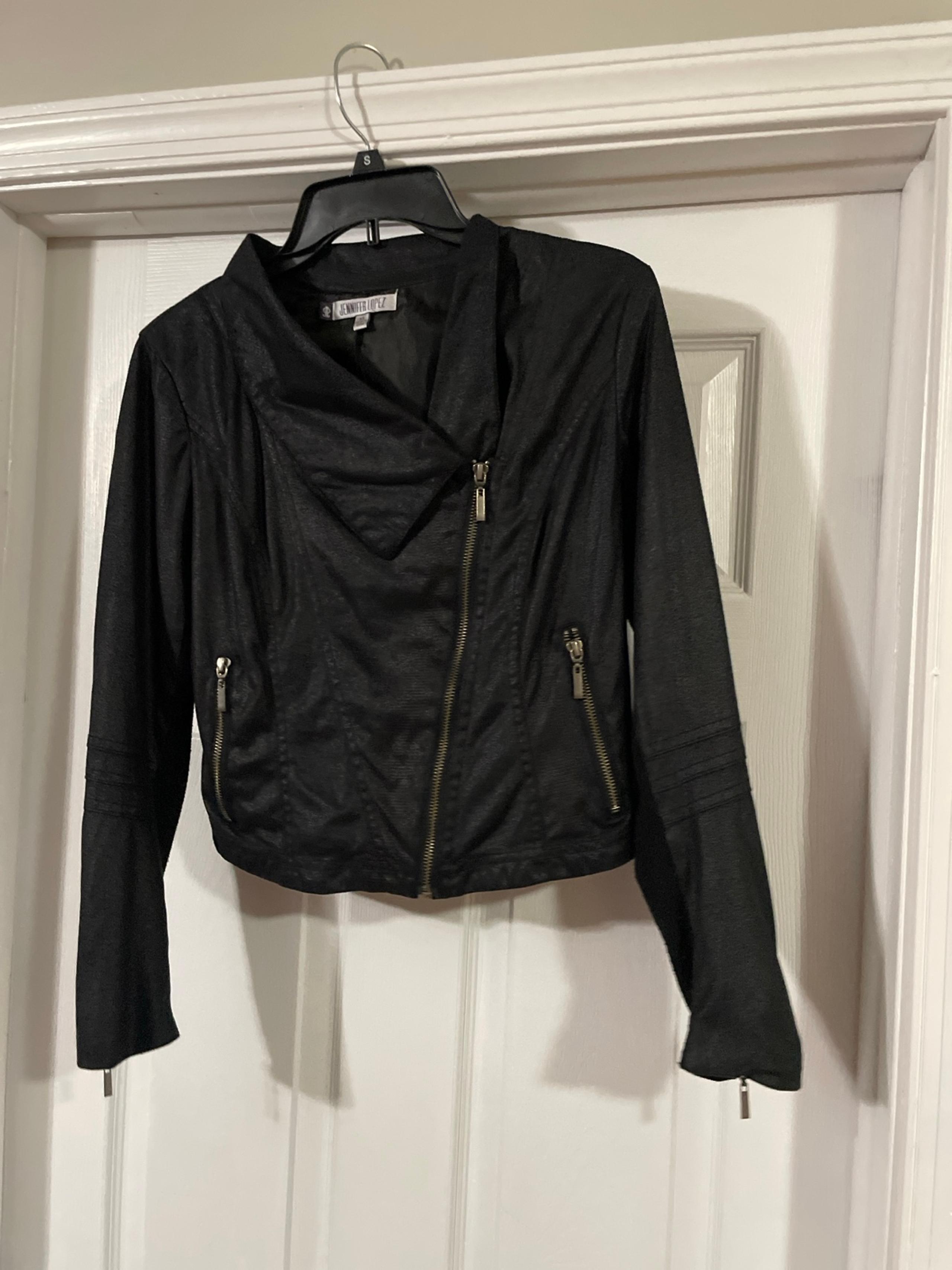 Jennifer Lopez black faux suede Jacket size XS