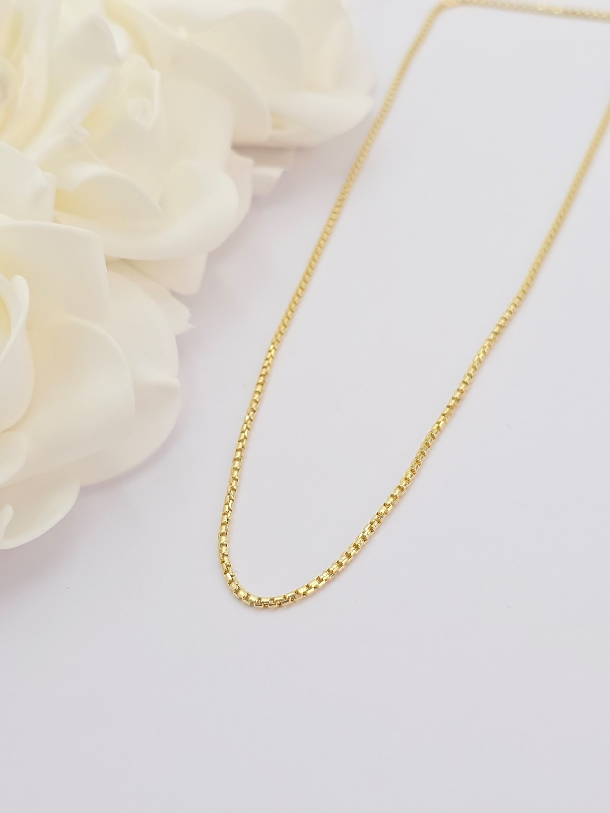 Solid 14k Gold Round Box Chain - 16 - 1.8mm thick