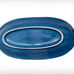 Solid Royal Blue Made in Italy Platter Basket Weave Edge New Le Ceramiche Della