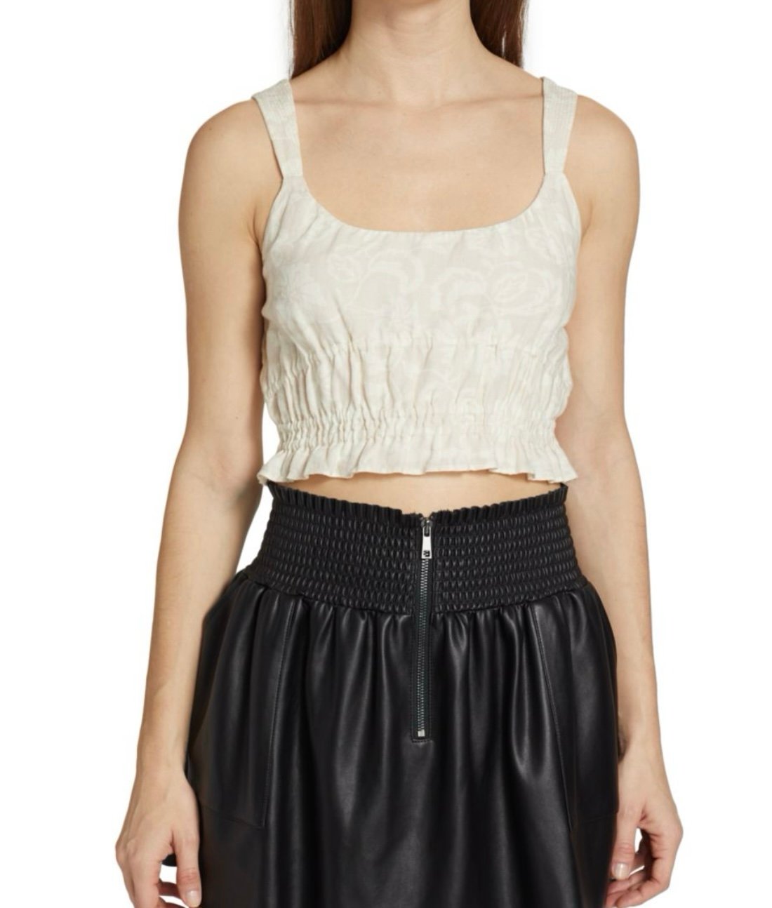 Ramy Brook Judith Linen Floral Cropped Top