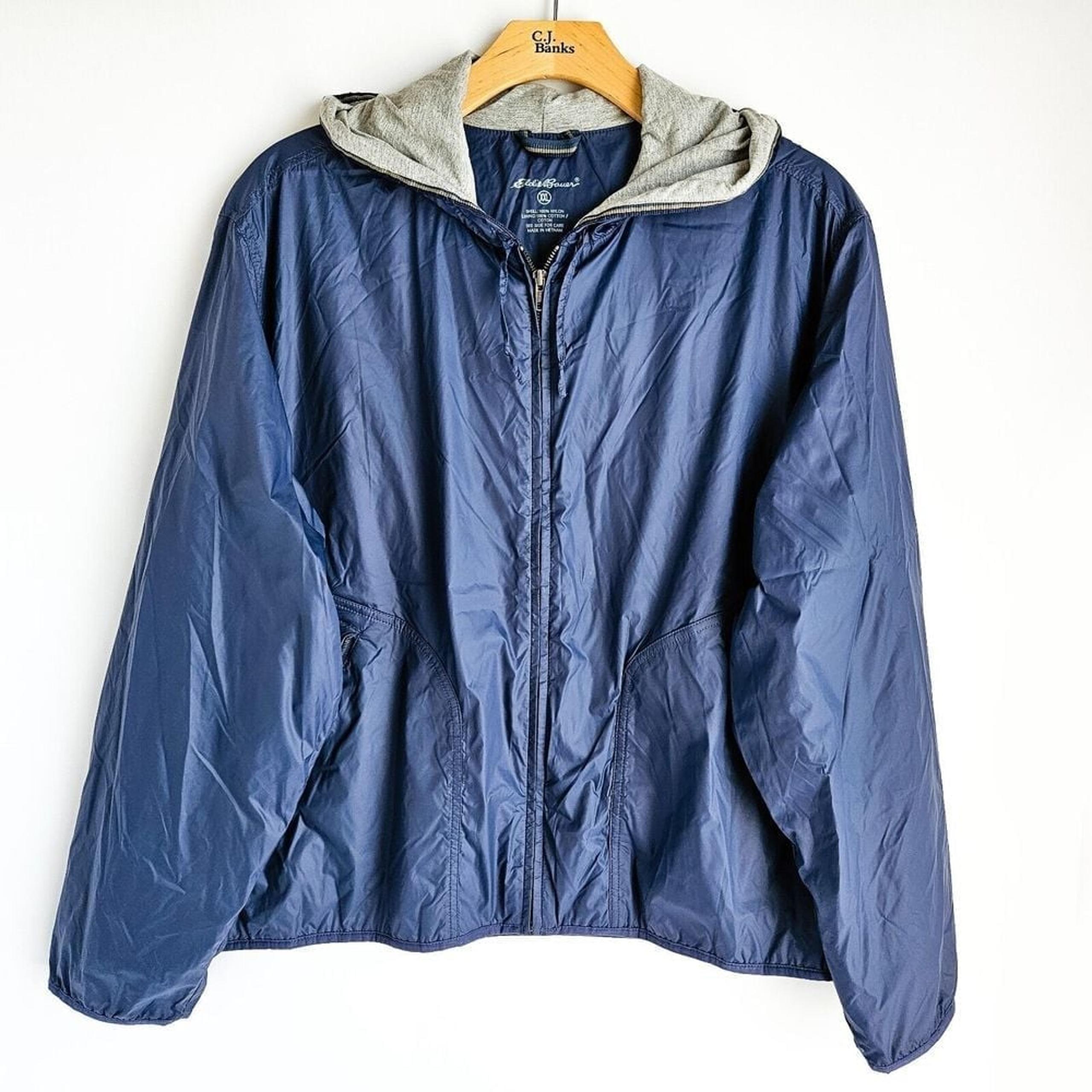 Eddie Bauer Lined Windbreaker Rain Jacket Mens 2XL Blue