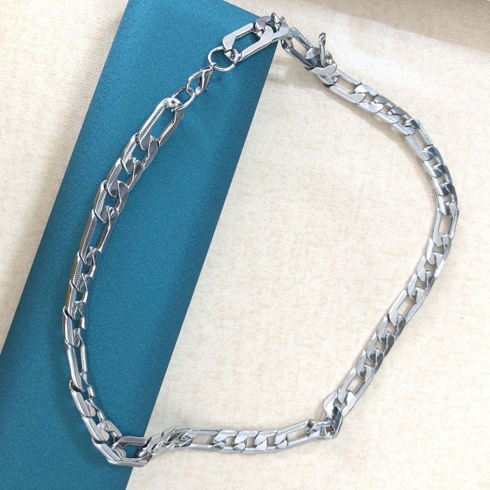 18K white gold necklace men