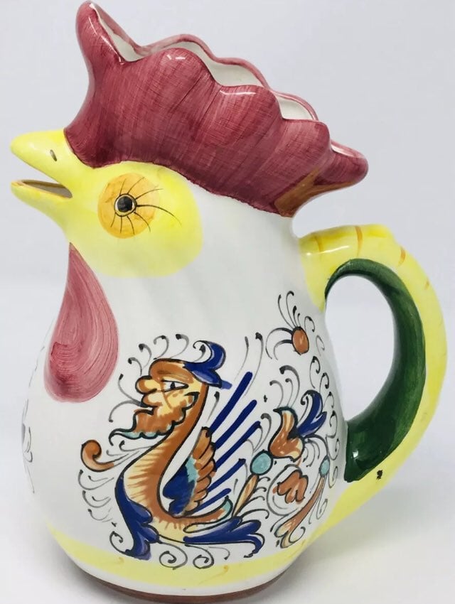 Rooster Pitcher Whimsical Colorful