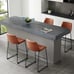 Modern Whiskey Brown Upholstered 26 Inches Counter Height Bar Chair 2 Set