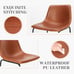 Modern Whiskey Brown Upholstered 26 Inches Counter Height Bar Chair 2 Set