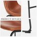 Modern Whiskey Brown Upholstered 26 Inches Counter Height Bar Chair 2 Set