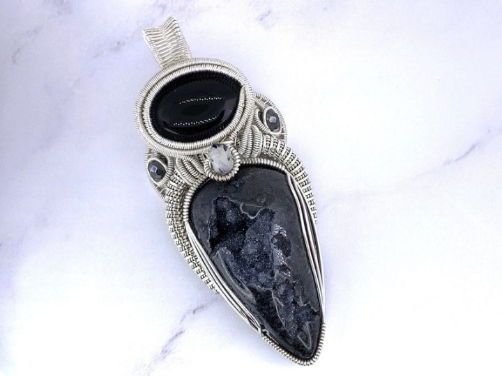 Black Stone Slide Pendant