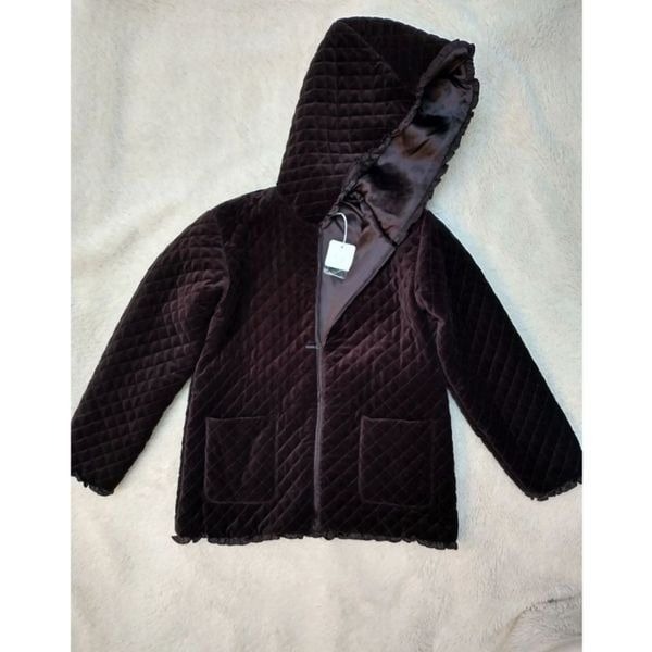 NWT Carolina Zapf girls silk lined brown coat, size 12