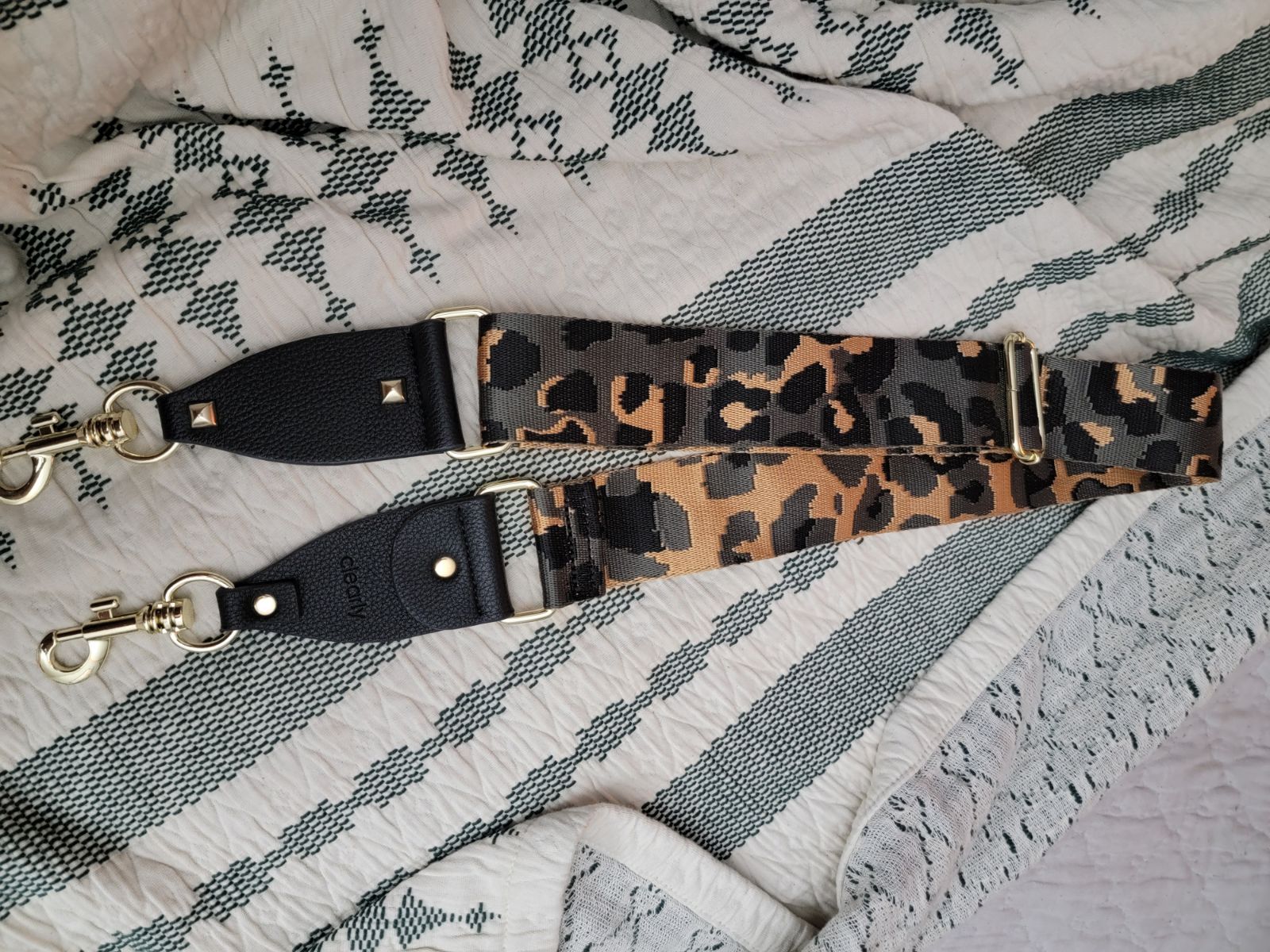 Leopard print purse strap Clearly brand