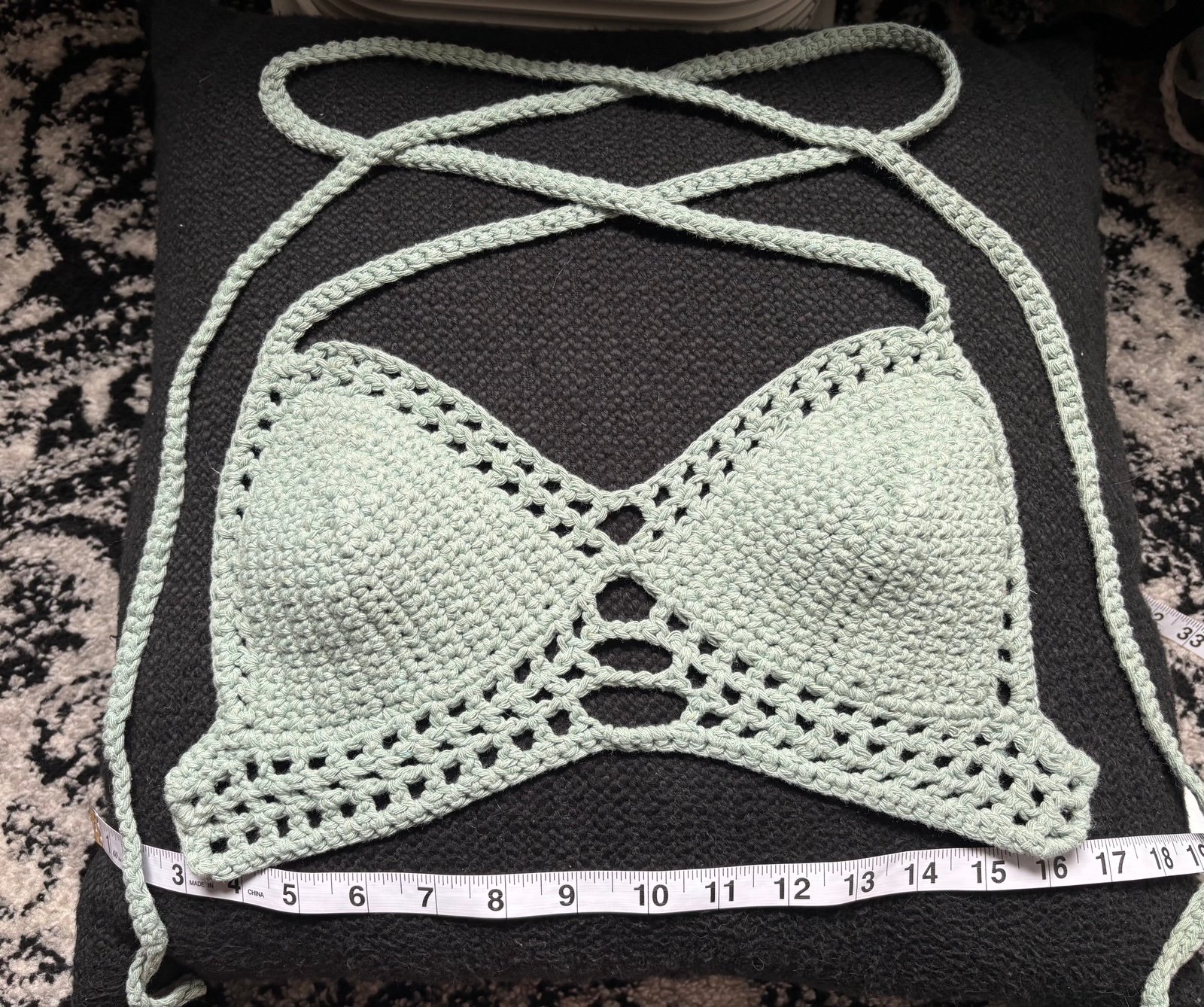 Crochet lace up top xs cup