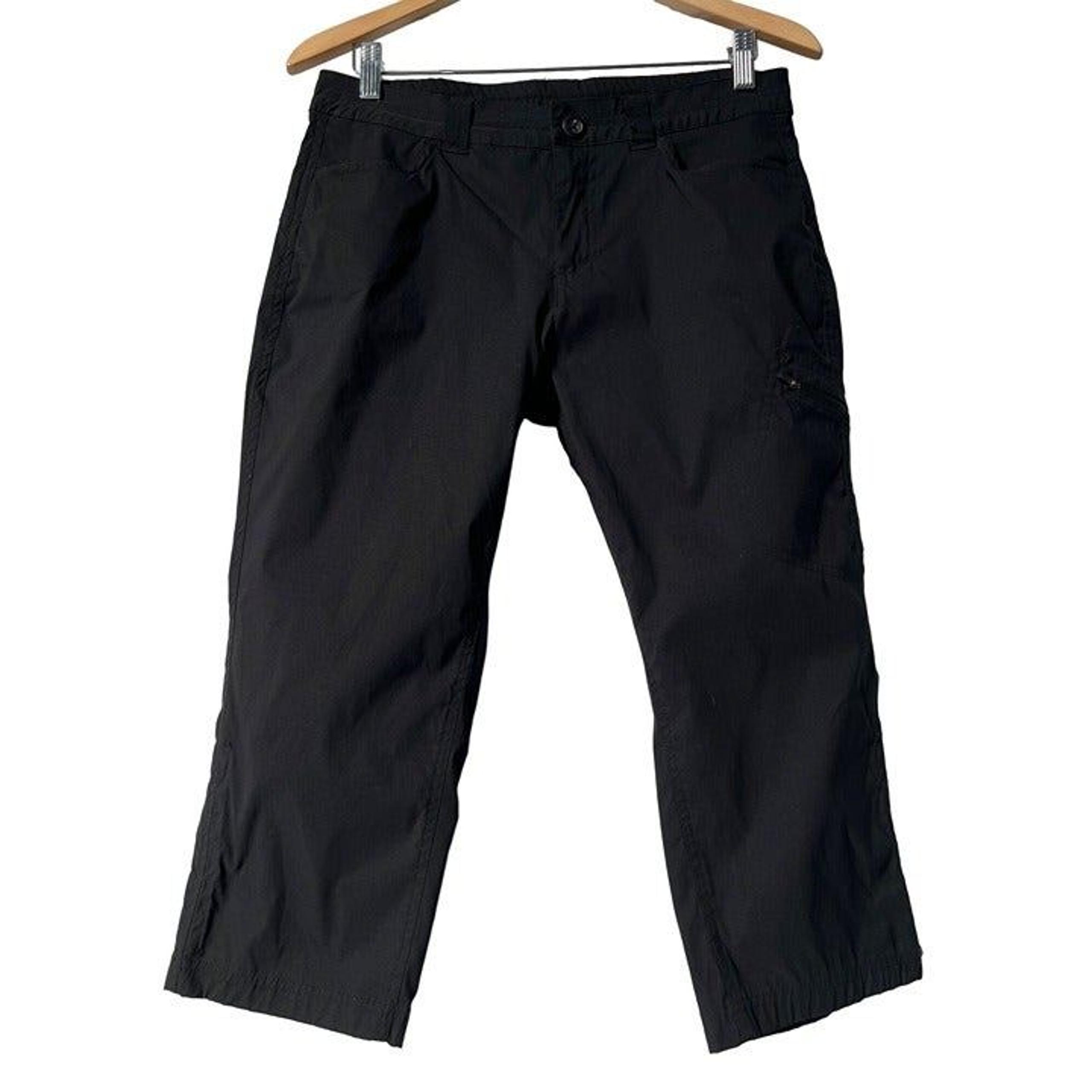 Eddie Bauer Capri Hiking Pants Womens 8 Black Nylon Blend Outdoor Active
