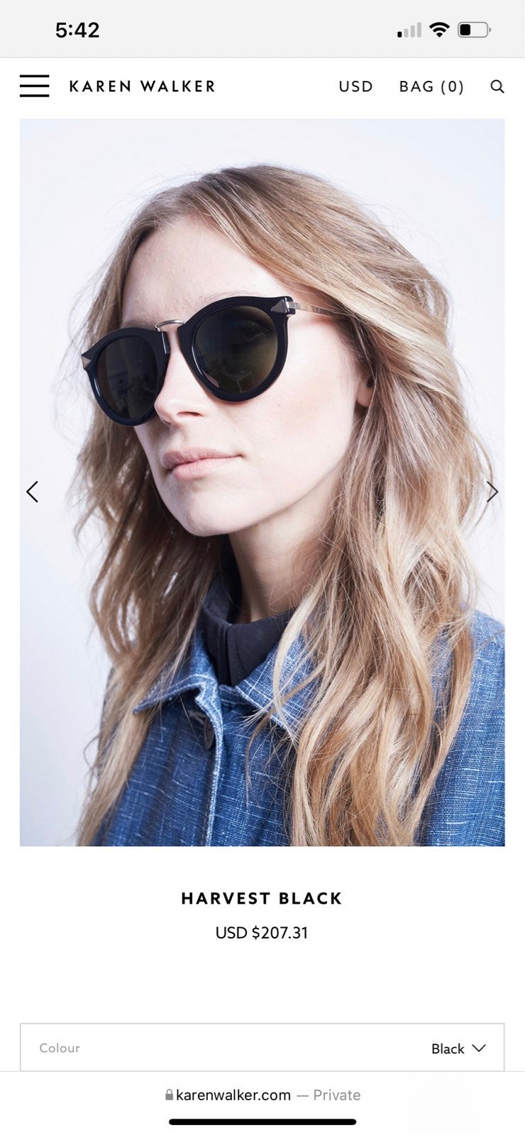 Karen walker harvest black sunglasses