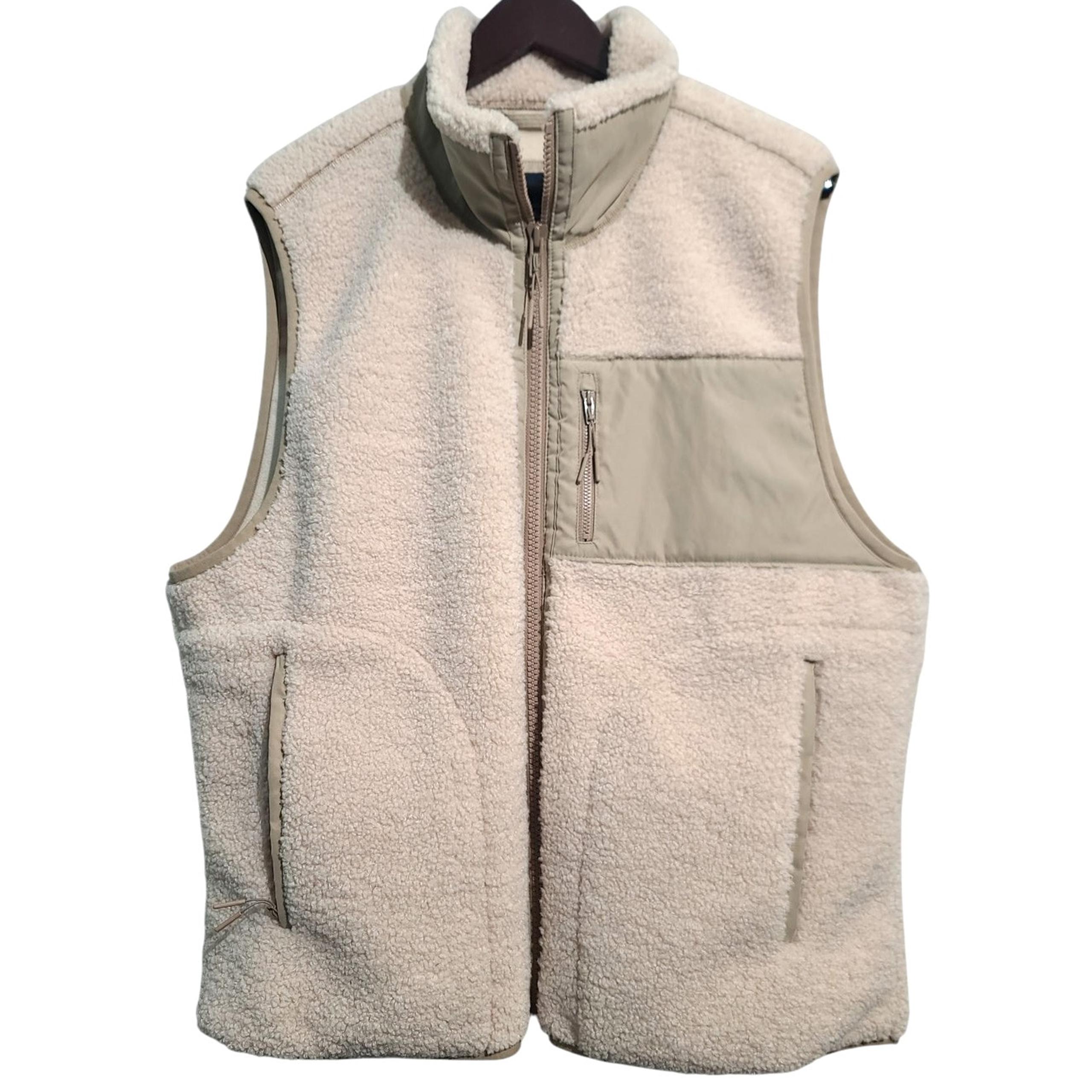Abercrombie & Fitch Sherpa Vest Cream Size XL