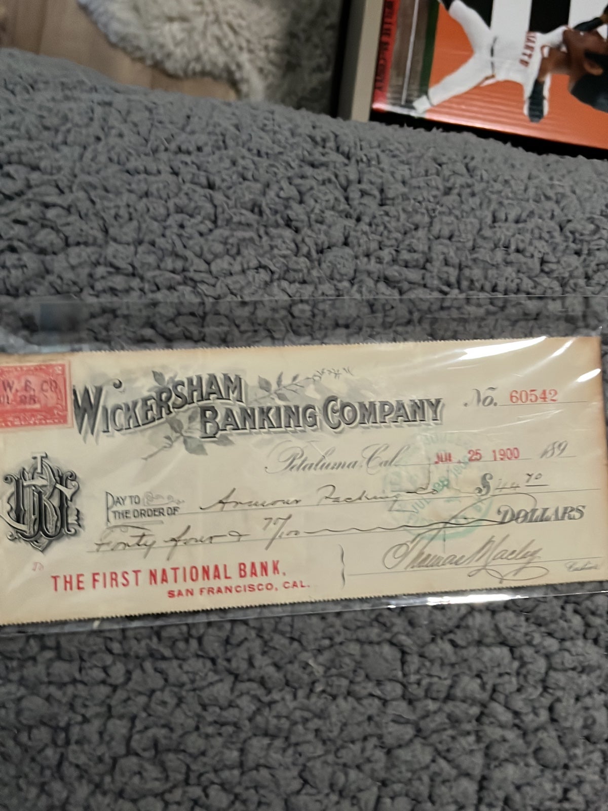 July 25th 1900 Rare check