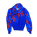 *Vintage Anthony Sicari Poinsettia Floral Knit Sweater Womens Med Blue Red Scarf